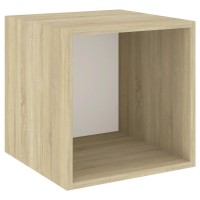 Vidaxl Wall Cabinet White And Sonoma Oak 14.6X14.6X14.6 Engineered Wood