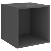 Vidaxl Wall Cabinet High Gloss Gray 14.6X14.6X14.6 Engineered Wood