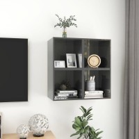 Vidaxl Wall Cabinets 4 Pcs High Gloss Gray 14.6X14.6X14.6 Engineered Wood