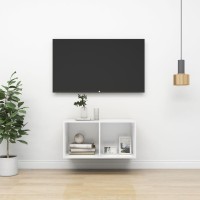 Vidaxl Wall-Mounted Tv Cabinet White 14.6X14.6X28.3 Engineered Wood