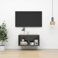 Vidaxl Wall-Mounted Tv Cabinet Gray 14.6X14.6X28.3 Engineered Wood