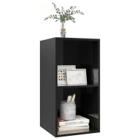 Vidaxl Wall-Mounted Tv Cabinet High Gloss Black 14.6X14.6X28.3 Engineered Wood