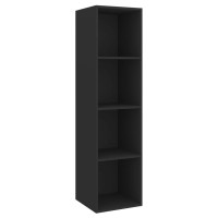 Vidaxl Wall-Mounted Tv Cabinet Black 14.6X14.6X56.1 Engineered Wood