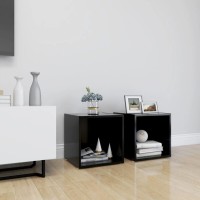 Vidaxl Tv Cabinets 2 Pcs Black 14.6X13.8X14.6 Engineered Wood