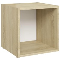 Vidaxl Tv Cabinets 4 Pcs White And Sonoma Oak 14.6X13.8X14.6 Engineered Wood