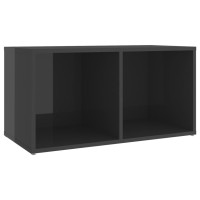 Vidaxl Tv Cabinet High Gloss Gray 28.3X13.8X14.4 Engineered Wood