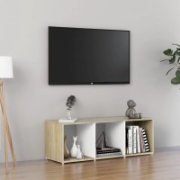 Vidaxl Tv Cabinet White And Sonoma Oak 42.1X13.8X14.6 Engineered Wood
