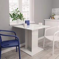 vidaXL Dining Table High Gloss White 31.5