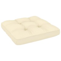 vidaXL Patio Middle Sofa with Cream Cushions Solid Pinewood