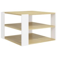 vidaXL Coffee Table Sonoma Oak and White 23.6