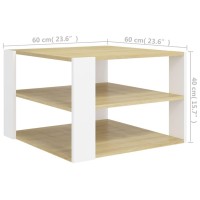 vidaXL Coffee Table Sonoma Oak and White 23.6