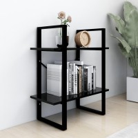 Vidaxl 2-Tier Book Cabinet Black 23.6X11.8X27.6 Engineered Wood