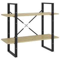Vidaxl 2-Tier Book Cabinet Sonoma Oak 31.5X11.8X27.6 Engineered Wood