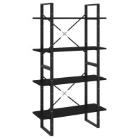 vidaXL 4-Tier Book Cabinet Black 31.5