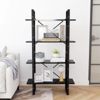 vidaXL 4-Tier Book Cabinet Black 31.5