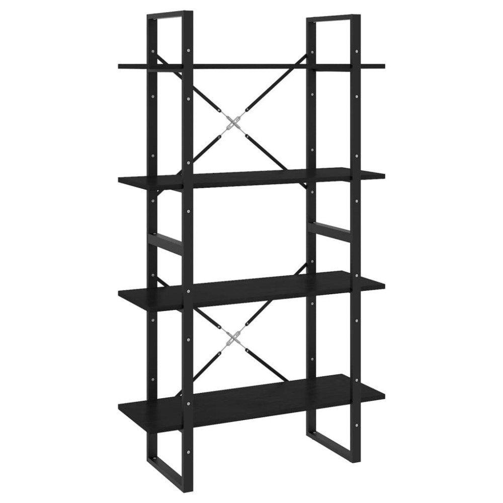 vidaXL 4-Tier Book Cabinet Black 31.5