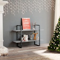 vidaXL 2-Tier Book Cabinet Concrete Gray 39.4