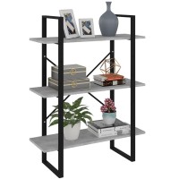 vidaXL Book Cabinet Concrete Gray 31.5