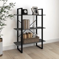 vidaXL 3-Tier Book Cabinet Gray 31.5