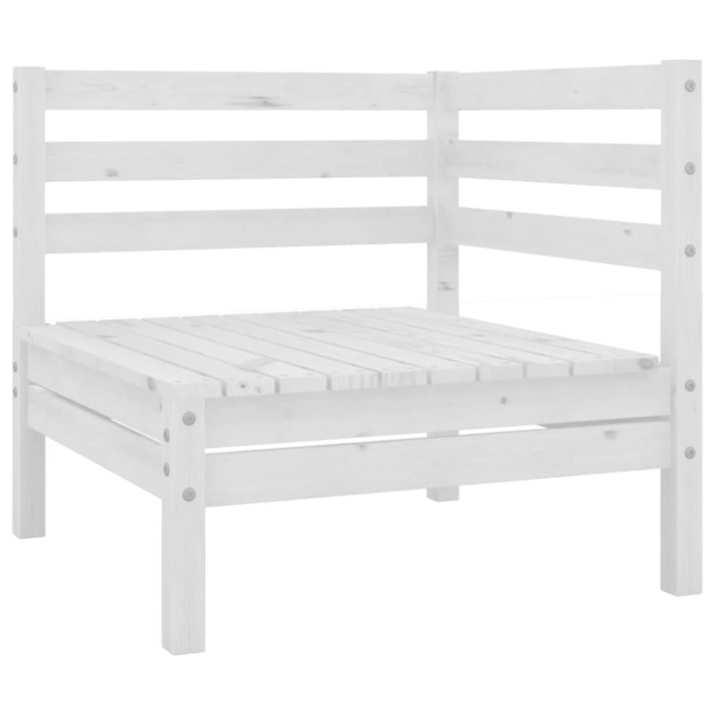 vidaXL Patio Corner Sofa White Solid Wood Pine