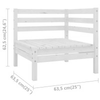 vidaXL Patio Corner Sofa White Solid Wood Pine