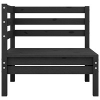 vidaXL Patio Corner Sofa Black Solid Wood Pine