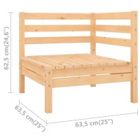 vidaXL Patio Corner Sofas 2 pcs Solid Wood Pine