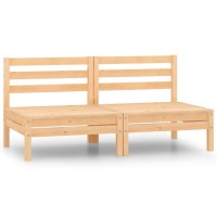 vidaXL Patio Middle Sofas 2 pcs Solid Wood Pine