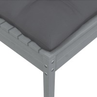 vidaXL Patio Footstool with Anthracite Cushion Gray Solid Pinewood