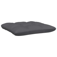 vidaXL Patio Footstool with Anthracite Cushion Gray Solid Pinewood