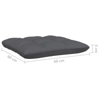 vidaXL Patio Footstool with Anthracite Cushion Gray Solid Pinewood