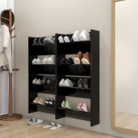 vidaXL Wall Shoe Cabinets 4 pcs Black 23.6