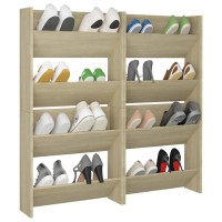 vidaXL Wall Shoe Cabinets 4 pcs Sonoma Oak 23.6