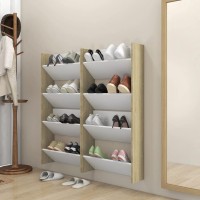 vidaXL Wall Shoe Cabinets 4 pcs White&Sonoma Oak 23.6