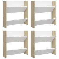 vidaXL Wall Shoe Cabinets 4 pcs White&Sonoma Oak 23.6
