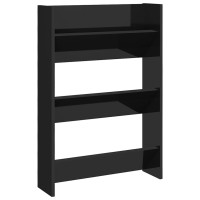 vidaXL Wall Shoe Cabinet High Gloss Black 23.6