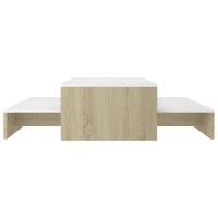 vidaXL Nesting Coffee Table Set White and Sonoma Oak 39.4