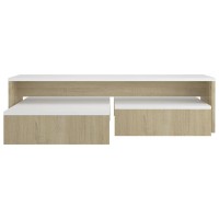 vidaXL Nesting Coffee Table Set White and Sonoma Oak 39.4