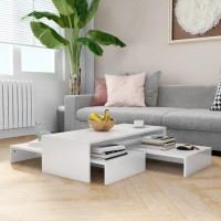 vidaXL Nesting Coffee Table Set High Gloss White 39.4