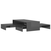 vidaXL Nesting Coffee Table Set High Gloss Gray 39.4