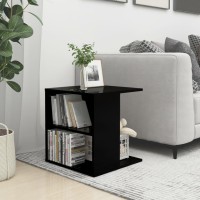 vidaXL Side Table High Gloss Black 17.7