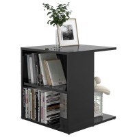 vidaXL Side Table High Gloss Black 17.7