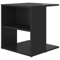 vidaXL Side Table High Gloss Black 17.7