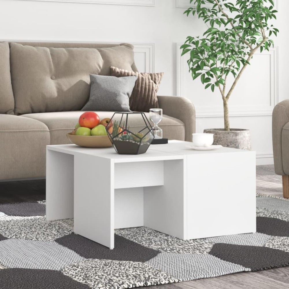 vidaXL Coffee Tables 4 pcs White 13