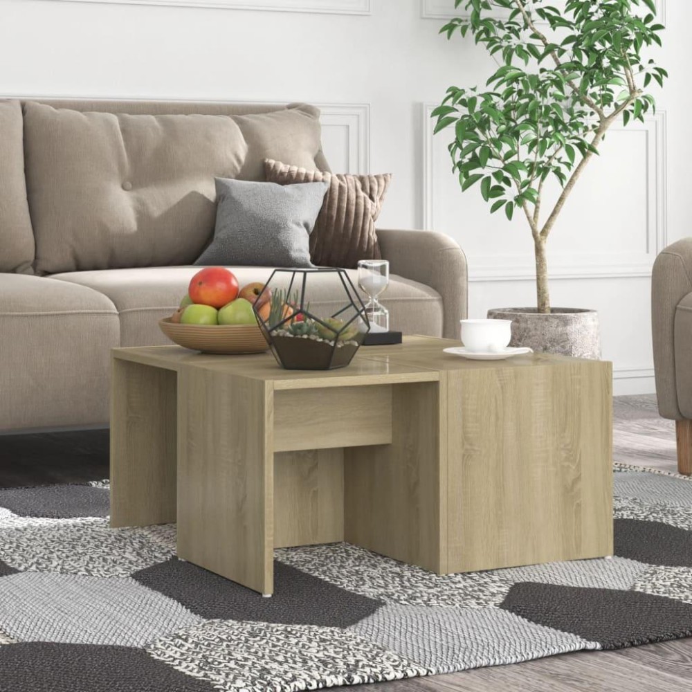 vidaXL Coffee Tables 4 pcs Sonoma Oak 13