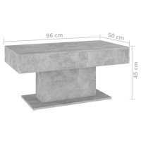 vidaXL Coffee Table Concrete Gray 37.8