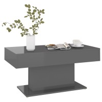 vidaXL Coffee Table High Gloss Gray 37.8