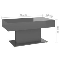 vidaXL Coffee Table High Gloss Gray 37.8