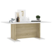 vidaXL Coffee Table White and Sonoma Oak 40.7