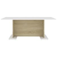 vidaXL Coffee Table White and Sonoma Oak 40.7